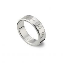 Gucci Signature Sterling Silver GG Wide Ring - O.5