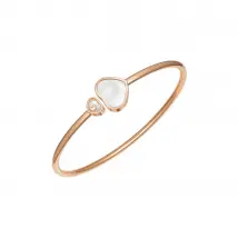 Chopard Happy Hearts 18ct Rose Gold Diamond Mother of Pearl Bangle - M