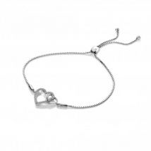 Hot Diamonds Togetherness Sterling Silver Open Heart Bracelet - TITLE Silver