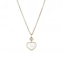 Chopard Happy Hearts 18ct Rose Gold 0.05ct Diamond Mother of Pearl Pendant