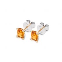 Ponte Vecchio Iris 18ct Yellow Gold Citrine Diamond Stud Earrings D