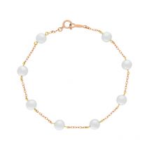 Mikimoto 18ct Rose Gold 5.5mm White Akoya Pearl Bracelet