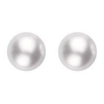 Mikimoto 18ct White Gold 6mm White Grade A Pearl Stud Earrings - White Gold