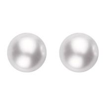 Mikimoto 18ct White Gold 7.5mm White Grade AAA Pearl Stud Earrings - Option1 Value White Gold