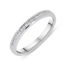Platinum 0.07ct Diamond Brilliant Cut Wedding Half Eternity Ring - TITLE Platinum