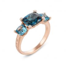 Ponte Vecchio Iris 18ct Rose Gold 3.66ct Topaz Diamond Ring - J