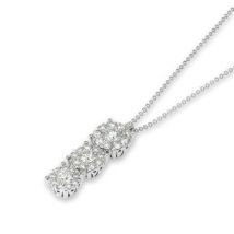 Ponte Vecchio Artemide 18ct White Gold 0.82ct Diamond Trilogy Necklace - White Gold