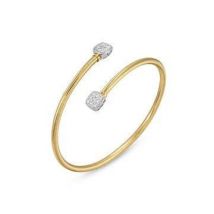 Ponte Vecchio Nobile 18ct Yellow Gold 0.32ct Diamond Twist Bangle - Yellow Gold
