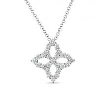 Roberto Coin Diamond Princess 18ct White Gold 0.48ct Diamond Pendant Necklace