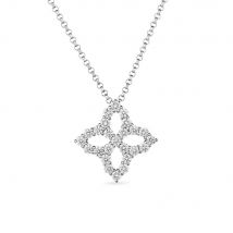 Roberto Coin Diamond Princess 18ct White Gold Diamond Pendant Necklace