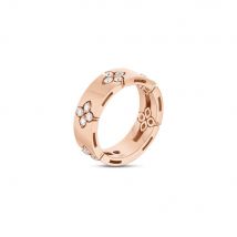 Roberto Coin Love in Verona 18ct Rose Gold Diamond 6mm Wide Ring - 14-(54)