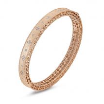 Roberto Coin Princess 18ct Rose Gold Diamond Bangle
