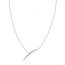 Shaun Leane 18ct White Gold Diamond Pave Single Bar Necklace - White Gold