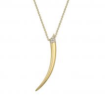 Shaun Leane Sabre 18ct Yellow Gold Plated Sterling Silver Diamond Tusk Necklace - Yellow Gold