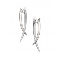 Shaun Leane Sabre Sterling Silver Diamond Crossover Earrings - Silver