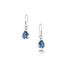 Shrieking Violet Sterling Silver Forget Me Not Teardrop Drop Earrings - Option1 Value Silver