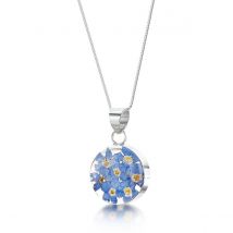 Shrieking Violet Sterling Silver Forget Me Not Medium Round Necklace - Silver
