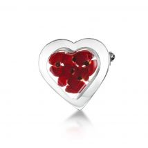 Shrieking Violet Sterling Silver Poppy Brooch - Silver