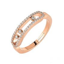 Messika Baby Move Pave 18ct Rose Gold 0.25ct Diamond Ring - Q