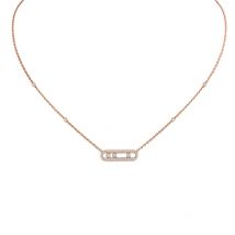 Messika Baby Move Pave 18ct Rose Gold 0.35ct Diamond Necklace - Gold