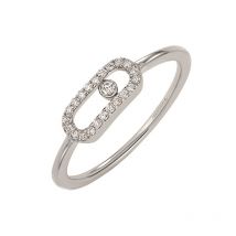 Messika Move Uno 18ct White Gold 0.09ct Diamond Ring - M