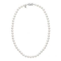 Mikimoto 18ct White Gold 6.5mm White A1 Grade Akoya Pearl Uniform Strand Necklace - White