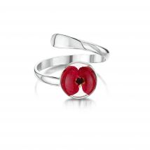Shrieking Violet Poppy Sterling Silver Round Ring - Option1 Value Silver