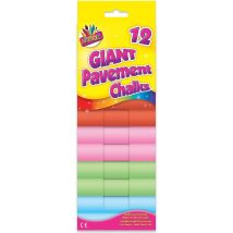 12 Giant Pavement Chalks Assorted Pack of 1