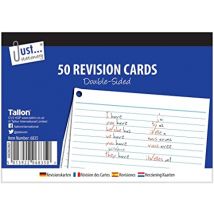 50 Revision Cards 10.5 x 15cm Double Sided White Ruled Paper 6835
