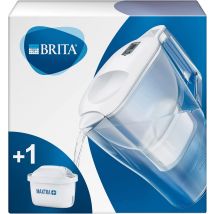 BRITA Aluna fridge water filter jug for reduction of chlorine, limescale and impurities, Includes 1 x MAXTRA+ filter cartridges, 2.4L -White