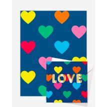 Heart Gift Wrap + Personalised Card Bundle