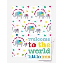 New Baby Elly Gift Wrap + Personalised Card Bundle