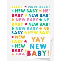 New Baby Gift Wrap + Personalised Card Bundle