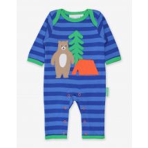 Organic Camping Bear Applique Sleepsuit - 0-3m / 56cm