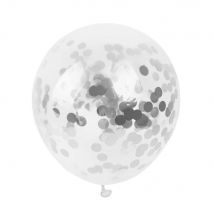 Zilveren Confetti Ballonnen (10 stuks / 30 CM)