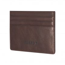 Leather Credit Card Holder (for Cash and Cards) - Dark Brown