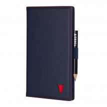 Leather Golf Scorecard Holder - Navy Blue