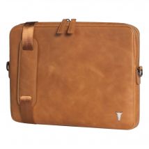 Slim Leather Laptop Bag - Tan