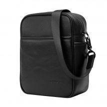 Leather Crossbody Shoulder Bag - Black