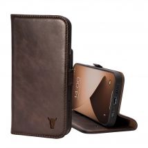 iPhone 12 / 12 Pro Leather Case (with Stand function) - Dark Brown