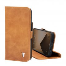 iPhone 12 / 12 Pro Leather Case (with Stand function) - Tan