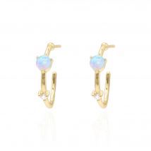Celine Opal Hoop Earrings | 14K Gold Plated