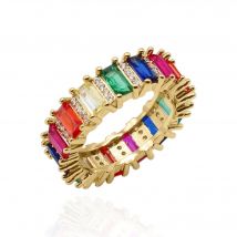 Charlie Rainbow Stone Ring | 18K Gold Plated