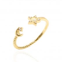 Skye Moon & Star Ring | 18K Gold Plated