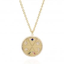 Zahara Zodiac Coin Necklace | 18K Gold Plated