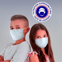 Lot De 2 Masques De Protection Réutilisables Enfants Uns1 (6-10ans) - Efficacité Cosmétique Prouvée - Blanc - Taille Unique - Lytess