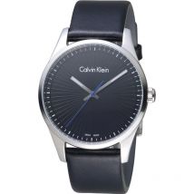 Calvin Klein K8S211C1 Steadfast Black Dial Black Leather Men's Watch