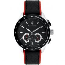 Maserati Traguardo Black Dial Black Leather Strap Men's Watch