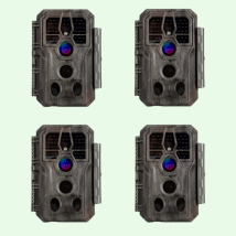 Pack x4 Caméras de Chasse, 64MP 1296P avec Son et Vision Nocturne, IP66 Étanche et No Glow LED Infrarouge, Activé par Le Mouvement|A280 Gris foncé