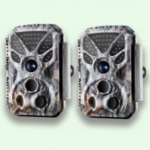 Pack x2 Photo 32MP Vidéo Full HD 4K 2160P Caméras de Chasse avec Audio et Détecteur de mouvement Vision nocturne Distance max. Distance jusqu'à 100ft, vitesse de déclenchement 0.1s, IP66 Étanche | T326